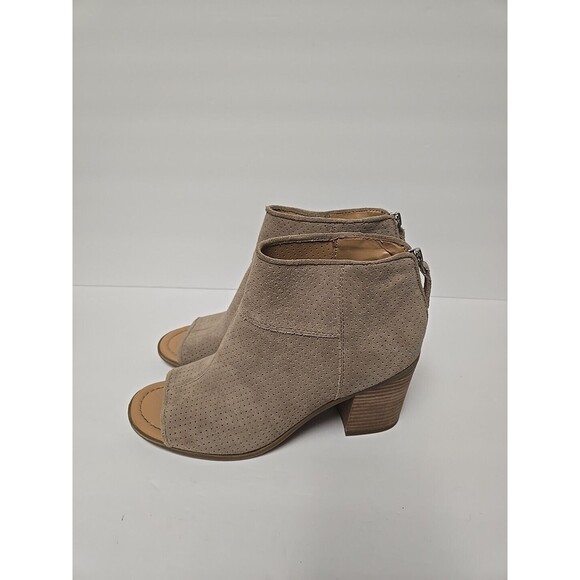 Franco Sarto Women's Goldie Sandal Boot Size 9 Block Heel Open Toe Tan Suede - Picture 3 of 12